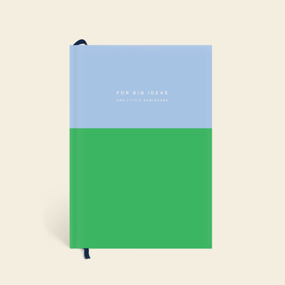 Colorblock Lined Notebook - Blue + Green