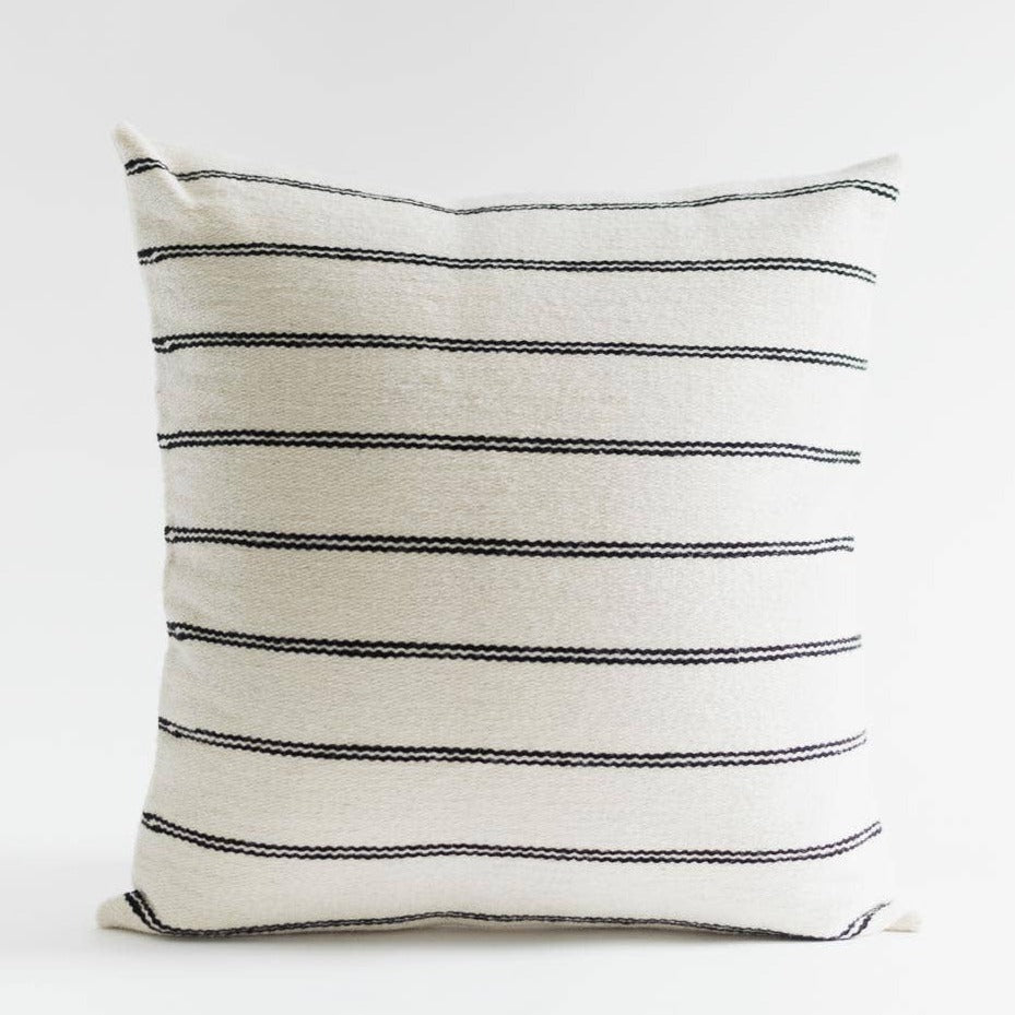 Peruvian Wool Pillow in Thin Stripes by Fair + Simple