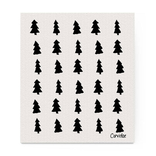 Pine Trees Swedish Dishcloth by Corvidae