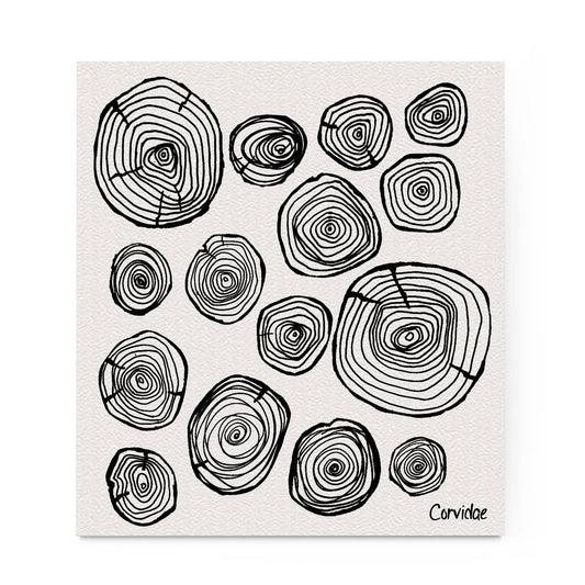 Tree Ring Swedish Dishcloth by Corvidae