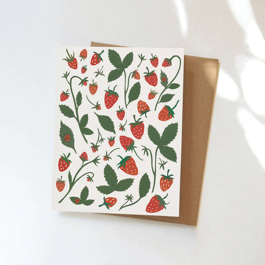 Strawberries Card by Elana Gabrielle