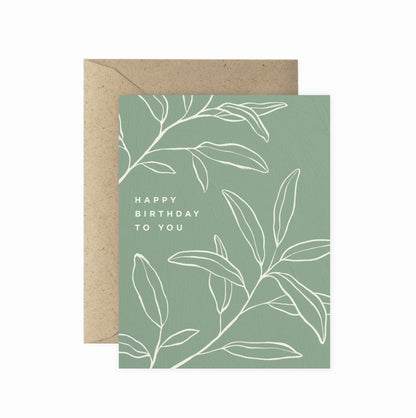 Sage Brush Happy Birthday Greeting Card by Paper Anchor Co.