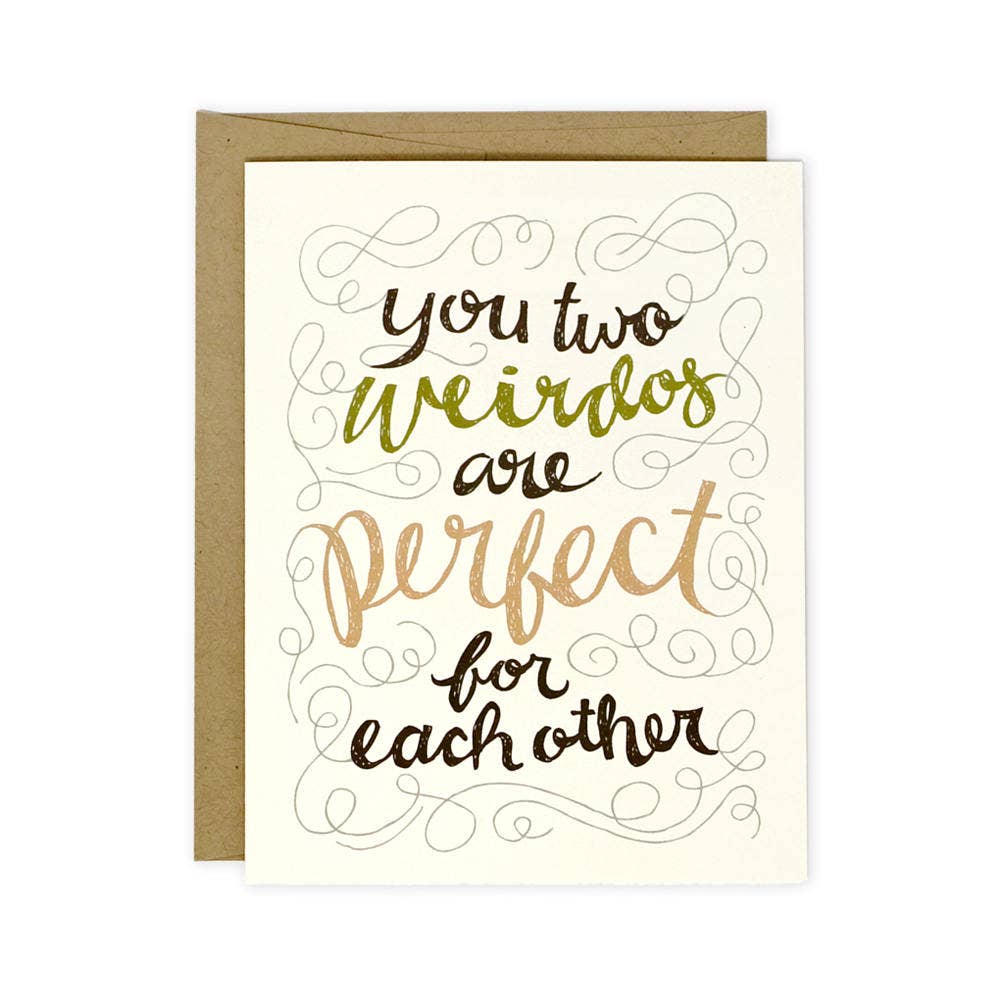 You Two Weirdos Wedding Card by Wit & Whistle