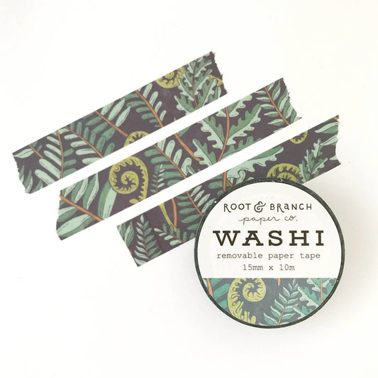 Forest Fern Washi Tape by Root & Branch Paper Co.