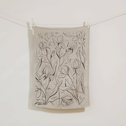 Iris Linen Tea Towel by Elana Gabrielle