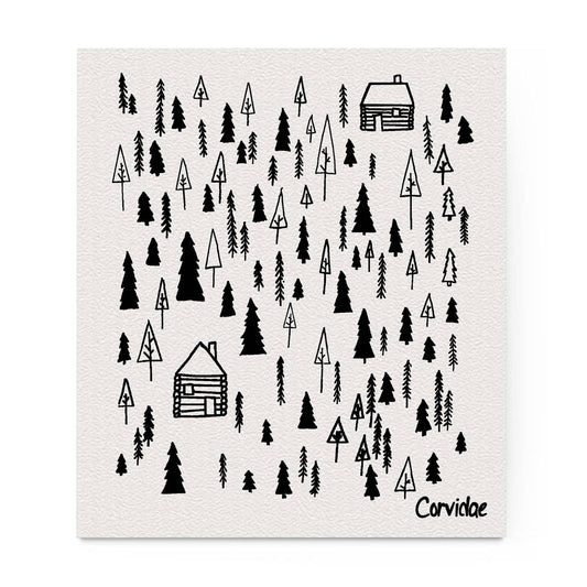Cabin Swedish Dishcloth by Corvidae