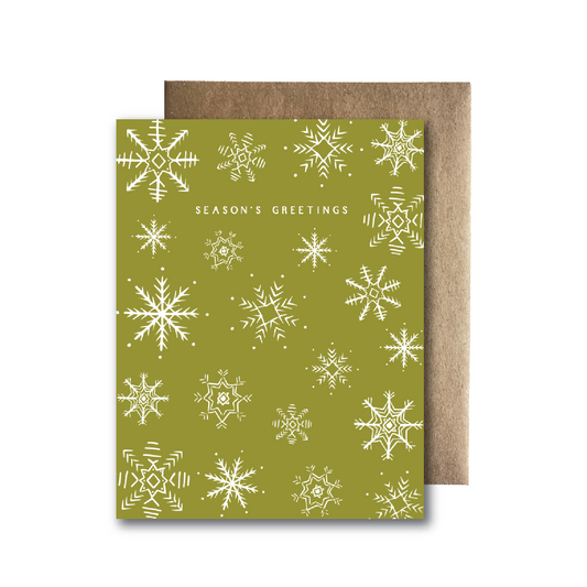 Snowflakes + Season's Greetings Holiday Greeting Card