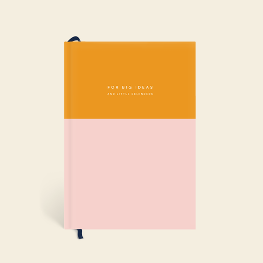 Colorblock Lined Notebook - Orange + Pink
