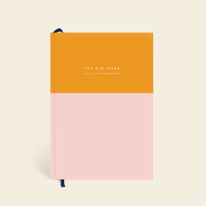 Colorblock Lined Notebook - Orange + Pink